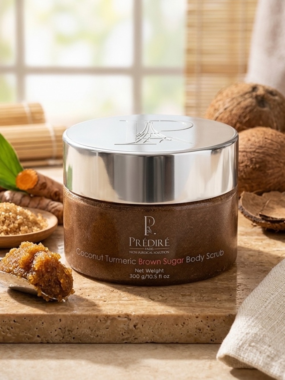 Predire Coconut Turmeric Brown Sugar Body Scrub ~ Retail $125